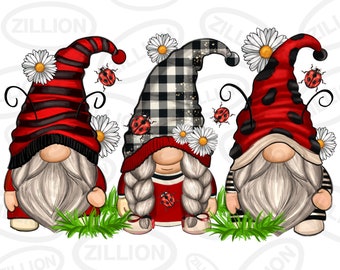 Lady bug gnomes png sublimation design download, gnomes png, lady bug png, cute gnomes png, sublimate designs download