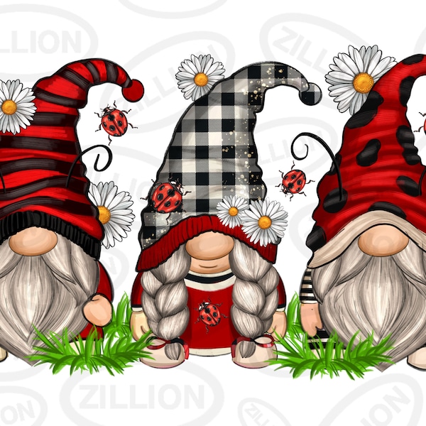 Lady bug gnomes png sublimation design download, gnomes png, lady bug png, cute gnomes png, sublimate designs download