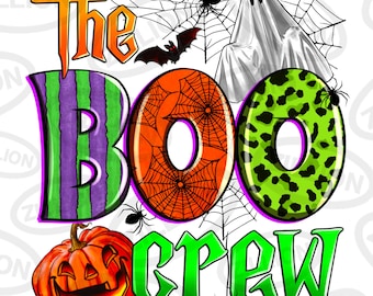 The boo crew png sublimation design download, Happy Halloween png, png, Halloween ghost png, spooky season png, sublimate designs download