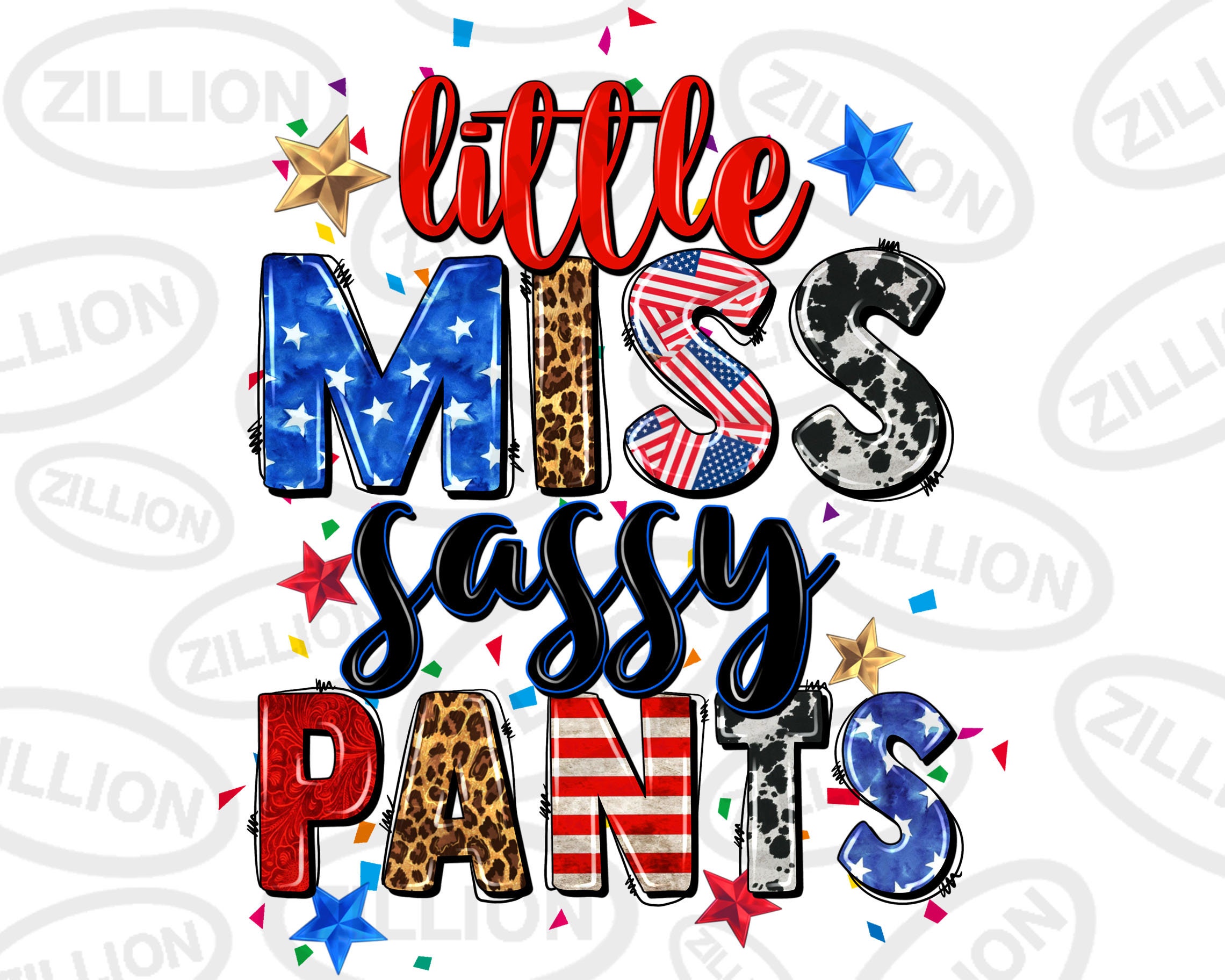 Little Miss Sassy Pants Png Sublimation Design Download, 4th of