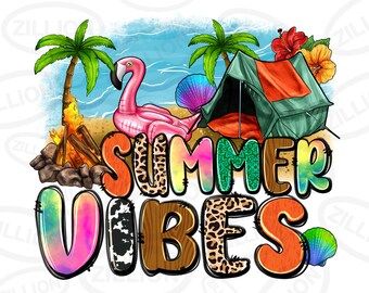 Summer vibes camp png sublimation design download, camp life png, western summer png, hello summer png, sublimate designs download