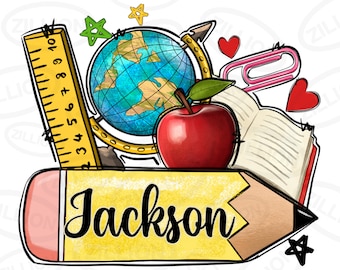 Customize pencil png sublimation design download, back to school png, school life png, school love png, sublimate designs download