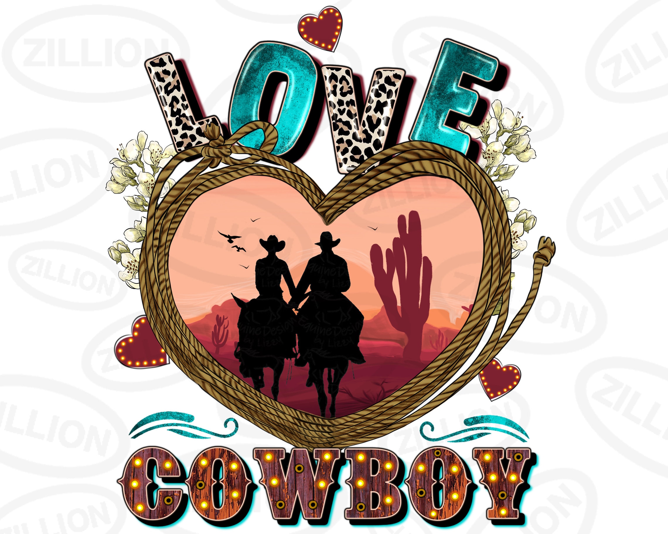 Valentine's Day Love Cowboy Png Sublimation Design Download, Western ...