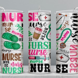 Nurse 20 oz skinny tumbler png sublimation design download, tumbler wrap png, Nurse tumbler png, 20 oz tumbler designs, tumbler png download