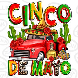 Cinco de mayo truck png sublimation design download, Mexican truck png, cinco de mayo png, fiesta png, sublimation design download
