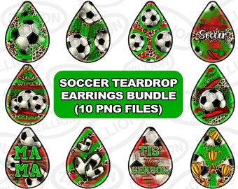 Soccer teardrop earrings png sublimation design bundle, Soccer png, western teardrop earrings png, sublimate designs download