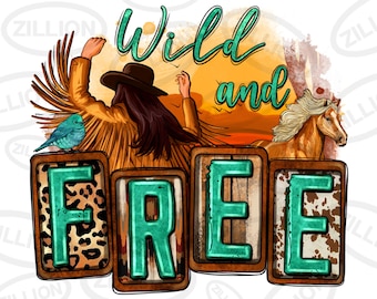 Descarga de diseño de sublimación de png del desierto de caballo de vaquera salvaje y libre, png de vaquera occidental, png occidental, descarga de diseños sublimados