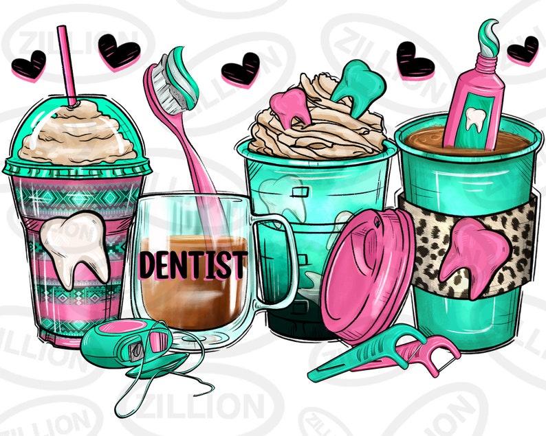 Dentist Coffee Cups Png Sublimation Design Western Coffee Etsy