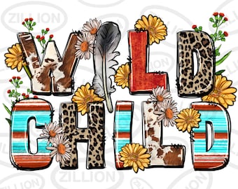 Wild child png sublimation design download, western png design, western wild png, western png, sublimate designs download
