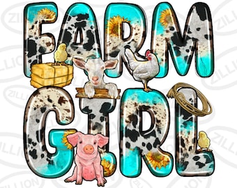 Farm girl png sublimation design download, farm life png, western farm png, farm png design, sublimate designs download