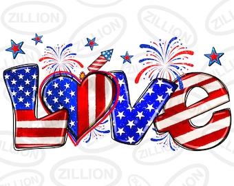 Amor 4 de julho download de design de sublimação png, bandeira americana png, Dia da Independência png, bandeira dos EUA png, download de designs sublimados