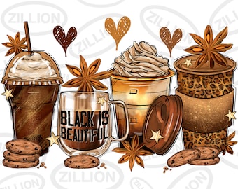 Melanin afro coffee cups png sublimation design, coffee cups png design, black lives matter png, afro png, sublimate designs download