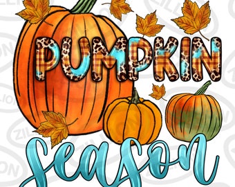 Pumpkin season png sublimation design download, western pumpkin png, Autumn png, hello Fall png, Fall leaves png, sublimate designs download