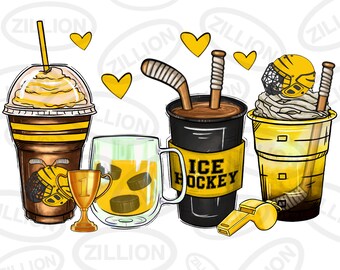 Ice Hockey coffee cups png sublimation design, sport coffee cups png design, game day png, Ice Hockey png, sublimate designs download