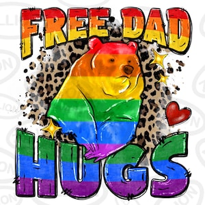 Free dad hugs png sublimation design download, LGBTQ+ png, pride flag png, love is love png, human rights png, sublimate designs download