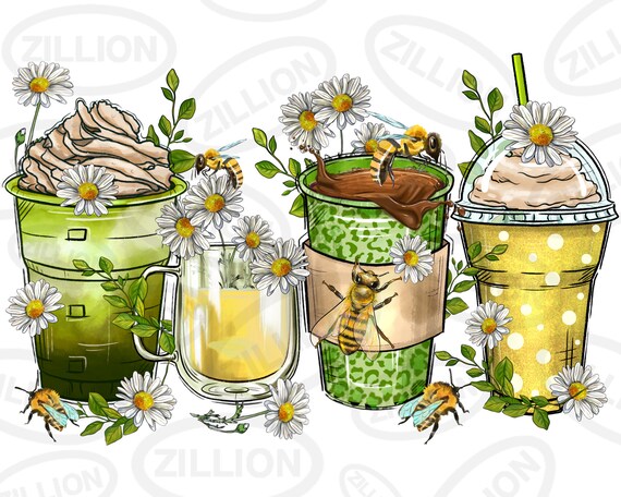 Daisy coffee cups png sublimation design, western coffee cups png design, Daisy png design, Daisy png, sublimate designs download