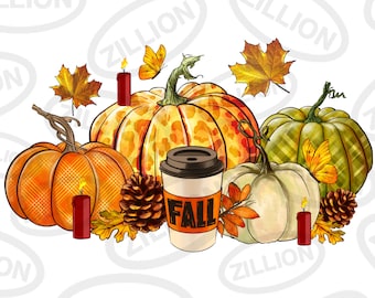 Fall pumpkins png sublimation design download, Fall love png, Autumn png, hello fall png, Fall leaves png, sublimate designs download