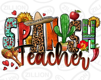 Spanish Teacher png sublimation design download, Teacher's Day png, cinco de mayo png, Mexican png, sublimate designs download