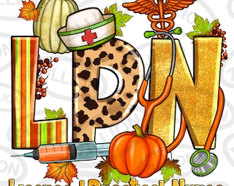 Fall LPN Licensed Practical Nurse png sublimatie ontwerp download, Autumn png, hallo Fall png, Fall Nurse png, sublimeer ontwerpen download