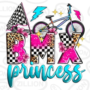 Téléchargement de conception de sublimation png princesse BMX, sport png, png de bicyclette Bmx, png bmx à carreaux, png princesse de sport, téléchargement de conceptions sublimées