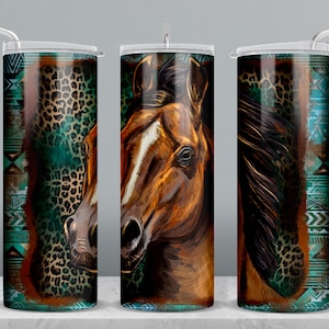 Western horse 20 oz skinny tumbler png, tumbler wrap png, horse tumbler png, 20 oz tumbler designs, leopard tumbler png download