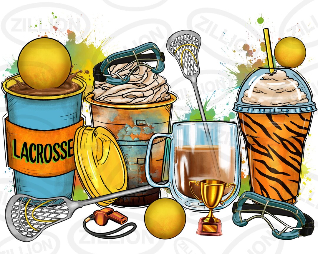Lacrosse Coffee Cups Png Sublimation Design, Sport Coffee Cups Png Design, Game Day Png