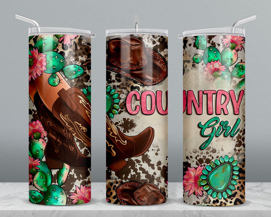 Country Girl 20 Oz Skinny Tumbler Png Sublimation Design Download ...