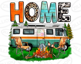 Home camping png sublimation design download, camp life png, camping van png, camping png design, sublimate designs download