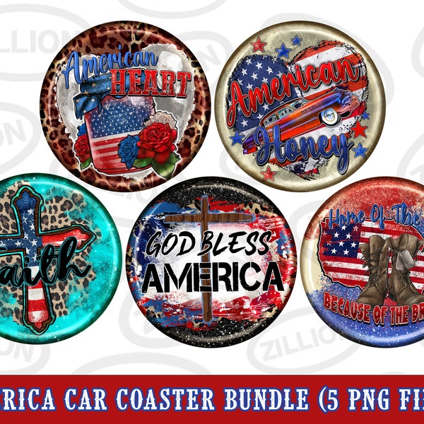 America car coaster png sublimation design bundle, 4th of July png,USA flag car coaster png, Independence Day png,sublimate designs download