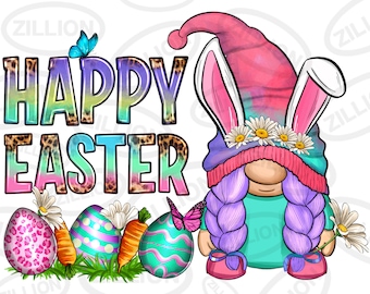 Happy Easter gnome png sublimation design download, Easter Day png, gnomes png design, western Easter png, sublimate designs download