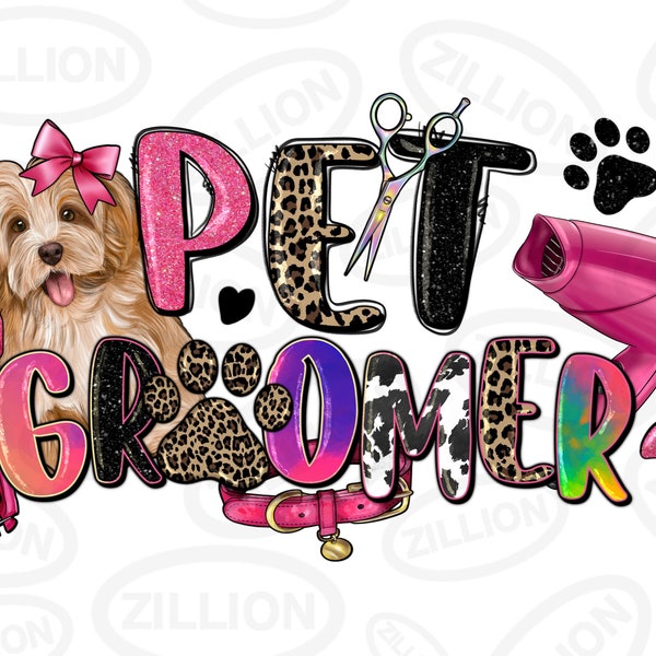 Pet groomer png sublimation design download, dog love png, dog png design, western pet groomer png, sublimate designs download