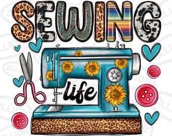 Naai leven png sublimatie ontwerp download, met de hand getekende naaimachine png, naai png, sublimeer ontwerpen download
