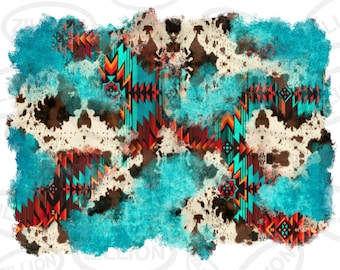 Aztec cowhide background png sublimation design download, western pattern png, western background png, sublimate designs download