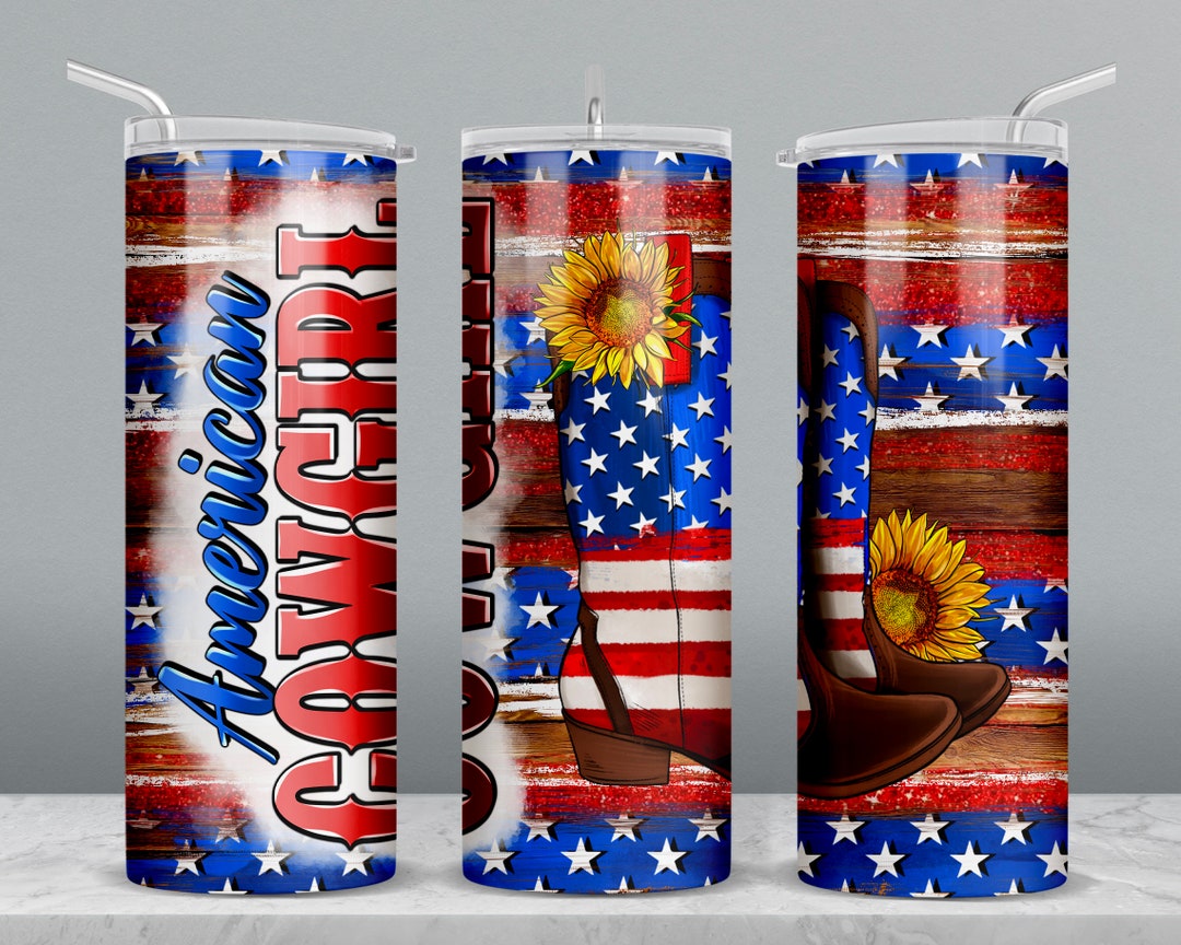 American Cowgirl 20 Oz Skinny Tumbler Png Sublimation Design Download ...