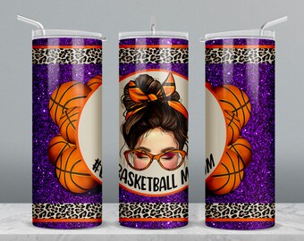 Basketball mom 20 oz skinny tumbler png sublimation design download, sports tumbler wrap png, Basketball 20 oz tumbler, tumbler png download
