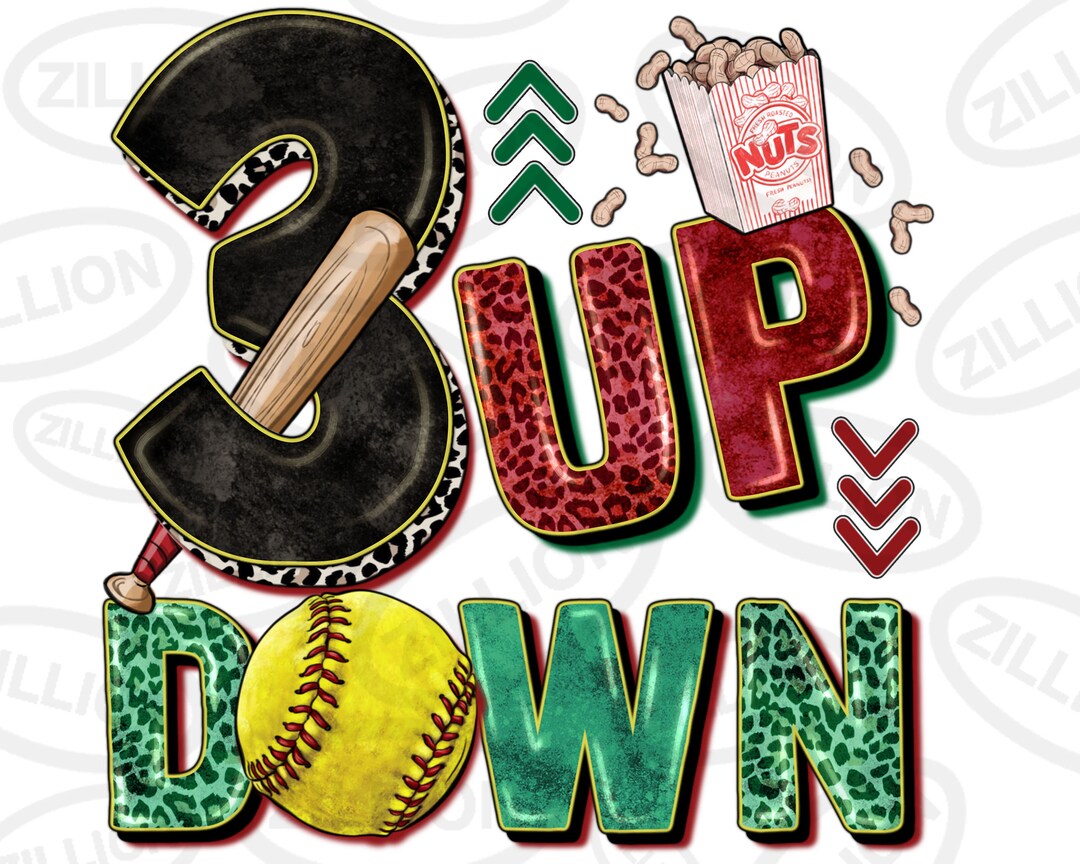 3 up Down Softball Png Sublimation Design Download, Softball Png, Game ...