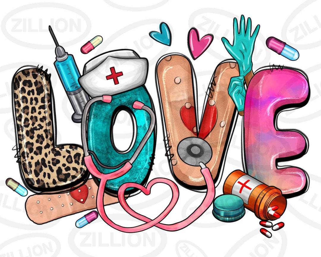 Love Nurse Png Sublimation Design Download, Nurse Png, Nurse Life Png ...