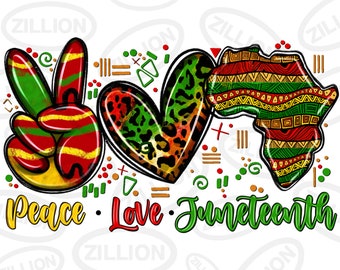 Peace love Juneteenth png sublimation design download, 1865 vibes png, Black History Month png, Juneteenth png, sublimate designs download
