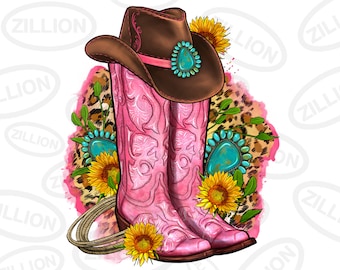 Botas vaqueras png descarga de diseño de sublimación, vaquera occidental png, botas rosas png, png occidental, descarga de diseños sublimados