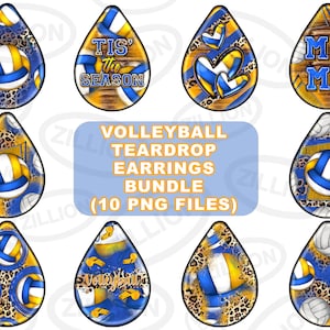 Beachvolleyball Teardrop Ohrringe png Sublimation Design Bundle, Beachvolleyball png, Western Teardrop Ohrringe png, sublimate designs download