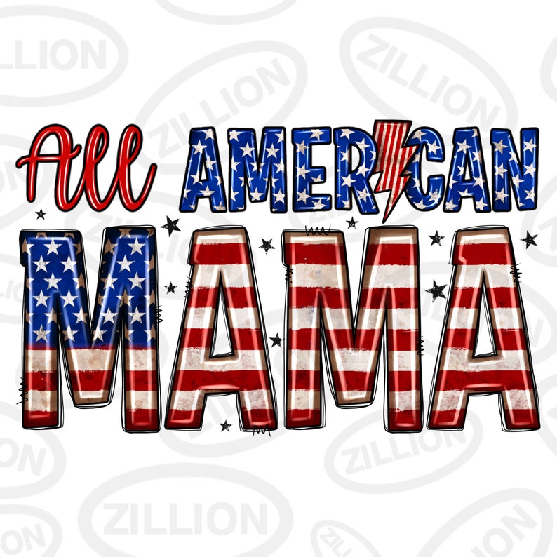 All American Mama Png Sublimation Design Download, 4th of July Png, USA ...