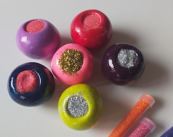 Clay Cracking Balls with Glitter