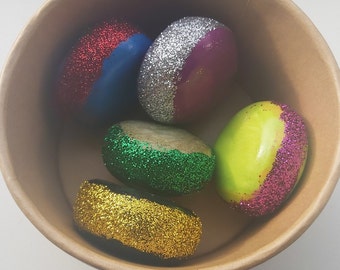 ASMR Clay Cracking Discs with Glitter
