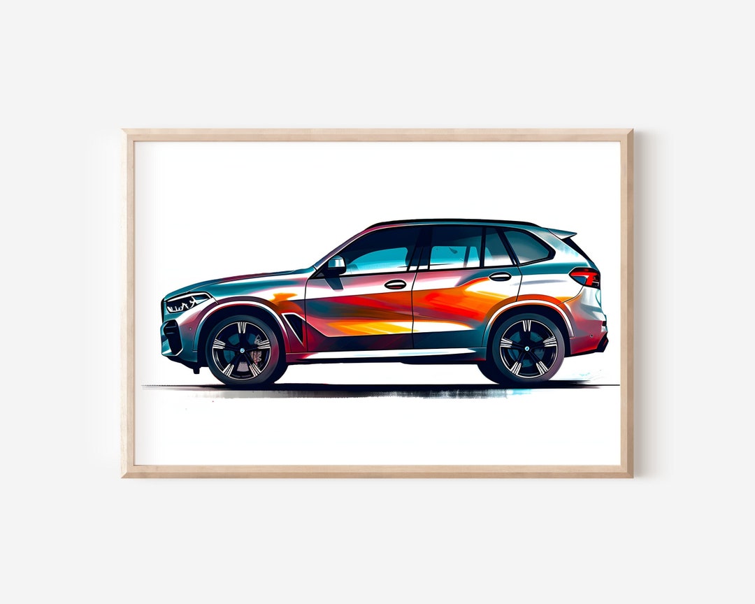 RED BMW X6 GICLEE CANVAS ART PRINT POSTER