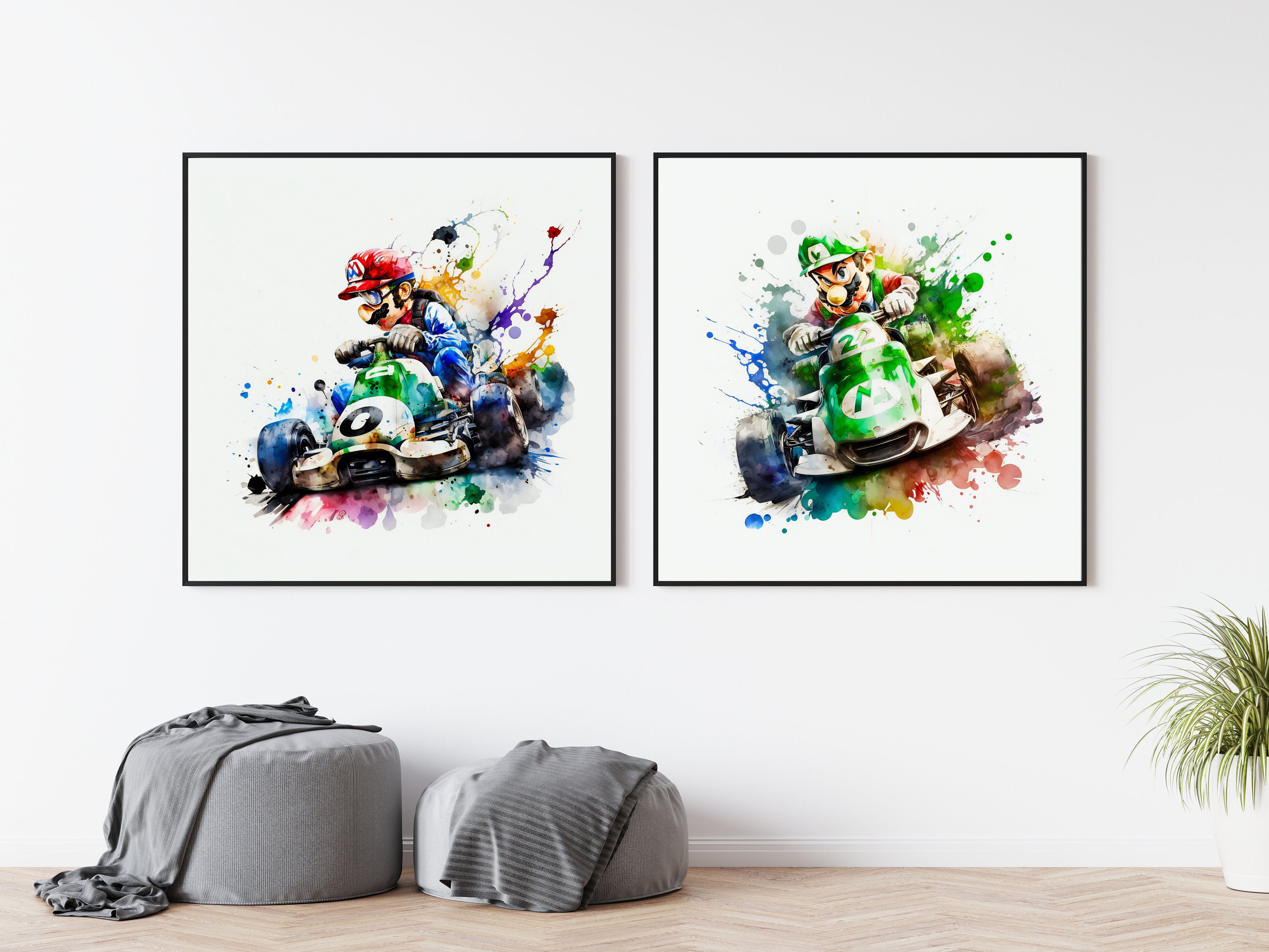 Mario Kart Wall Art, Mario Luigi Poster Prints, Home Decor Etsy
