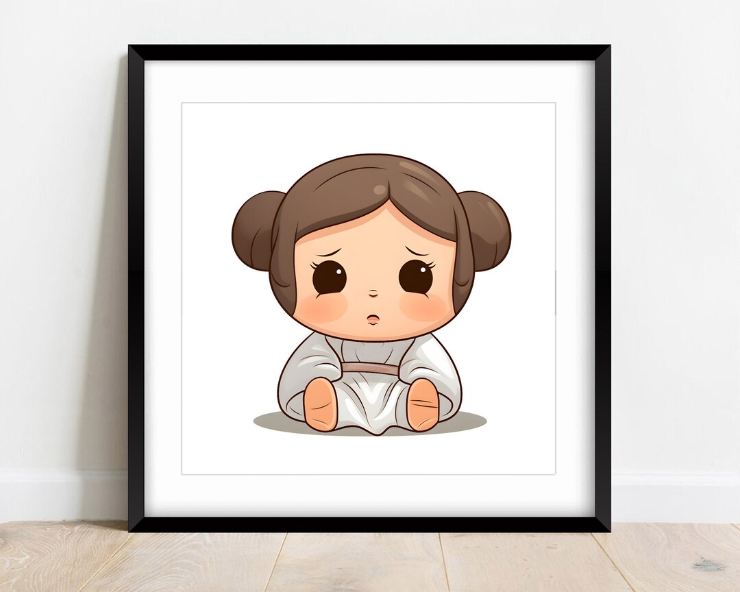 Princess Leia Wall Art, Kid's Room Poster Prints, Home Decor, Digital