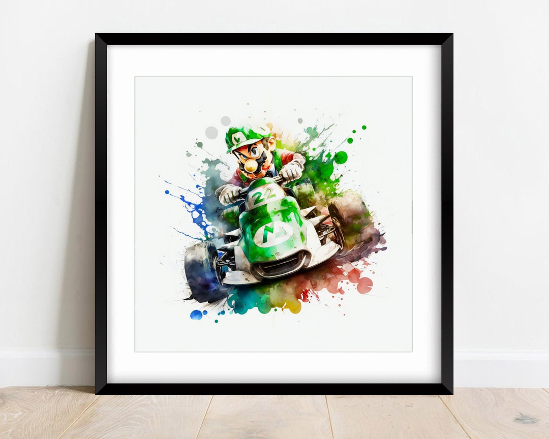 Mario Kart Wall Art, Luigi Poster Prints, Digital Download, Home Decor