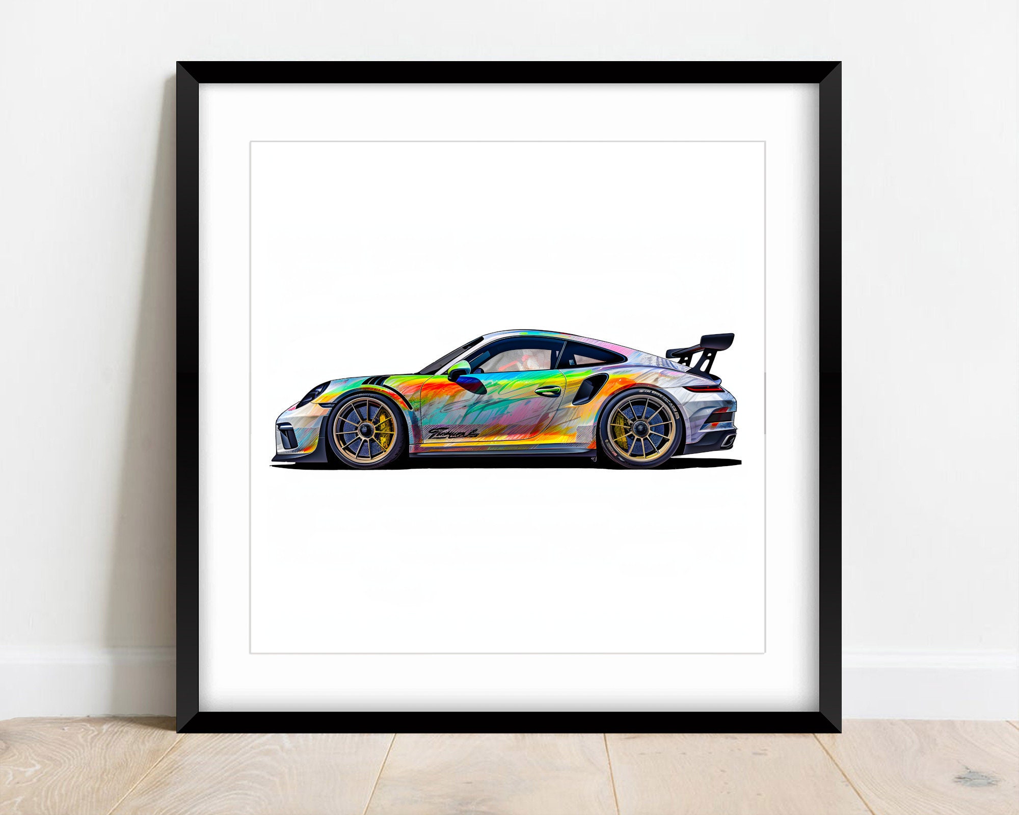 Porsche GT3 RS Wall Art Porsche Poster Car Prints Porsche Digital