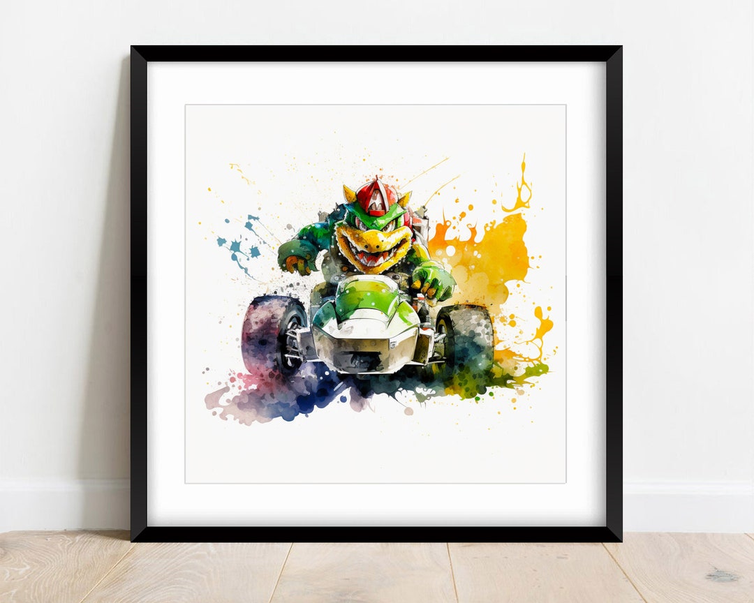 Mario Kart Wall Art, Bowser Poster Prints, Digital Download, Home Decor