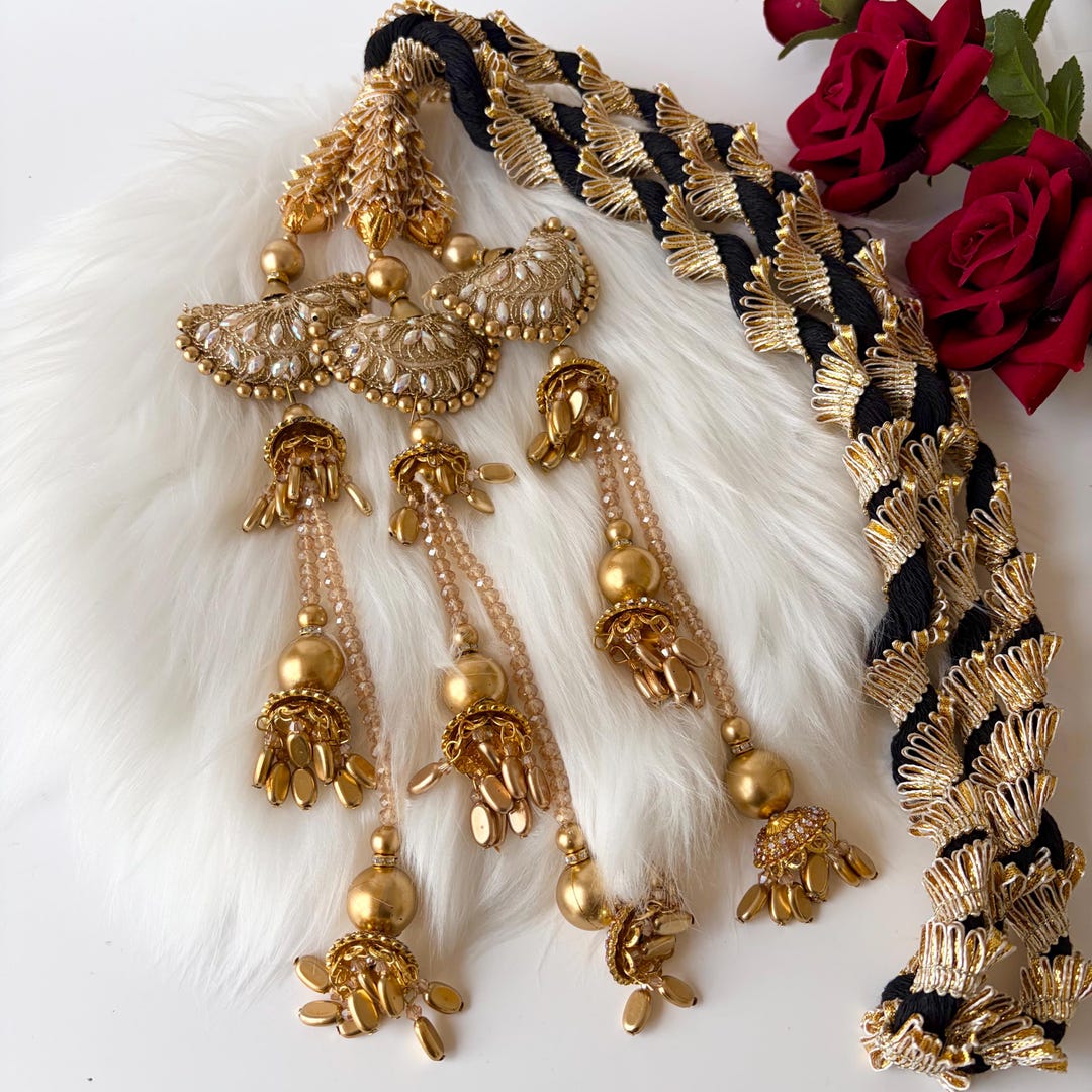 Punjabi Paranda: Gold Braid Hair Accessory - Etsy